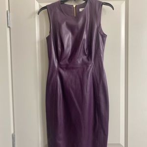 Faux leather purple Calvin Klein dress